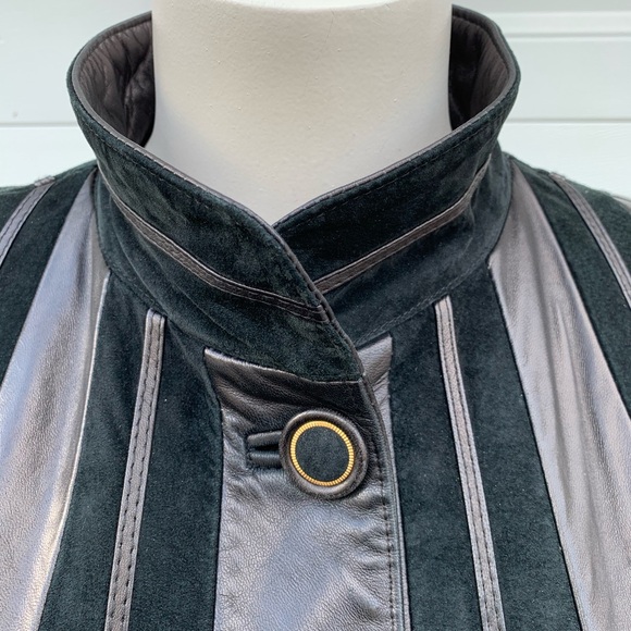 Studio Guy Laroche brown leather coat with mink collar - Picture 8 of 17